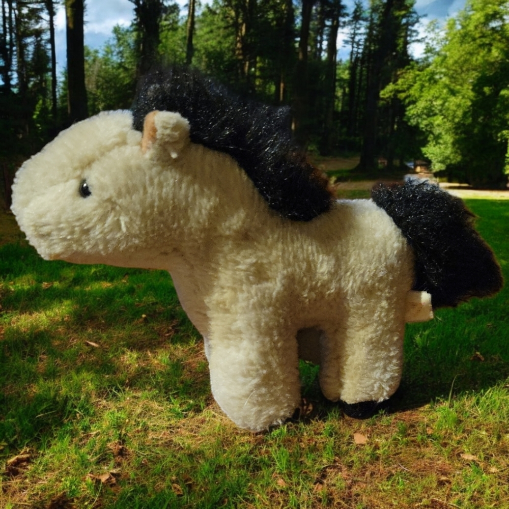 Vtg 93 Dakin Beige Horse Pony Plush Stuffed Animal Buckskin Western Equestrian